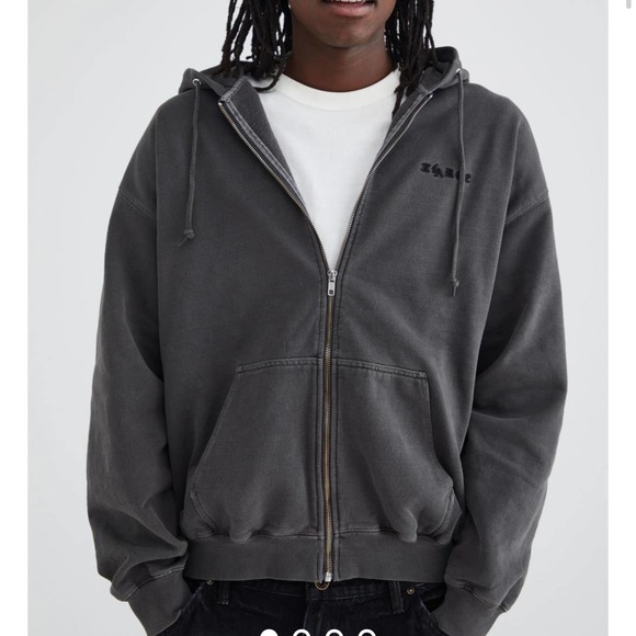 NWT XLARGE Pigment Dyed Embossed Zip Hoodie Sweatshirt S - Picture 6 of 8